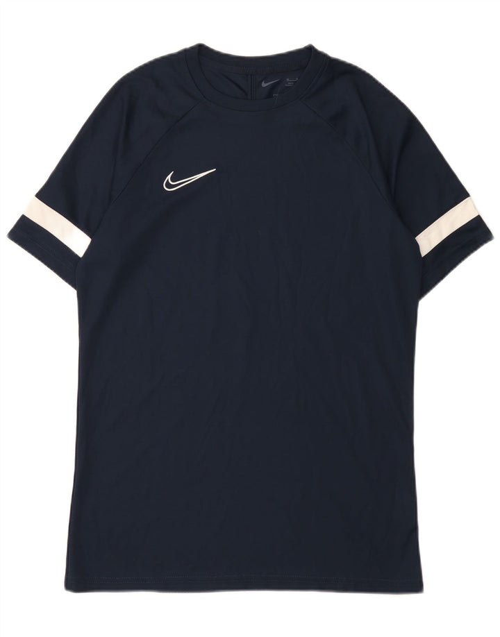 T-shirt Nike da uomo Dri Fit, top in poliestere color block medio blu navy