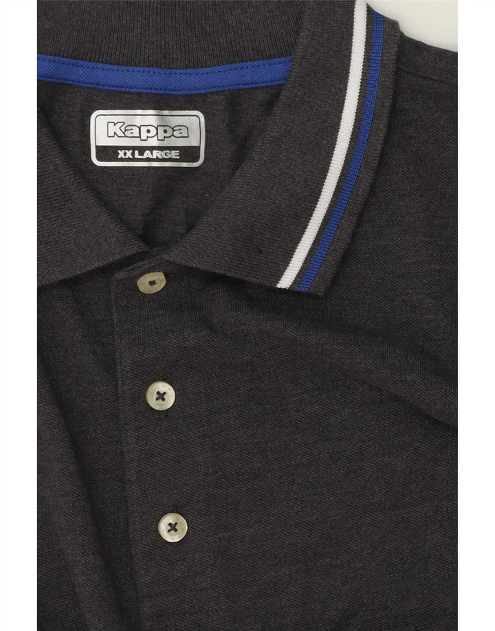 Polo Kappa da uomo 2XL a righe grigie
