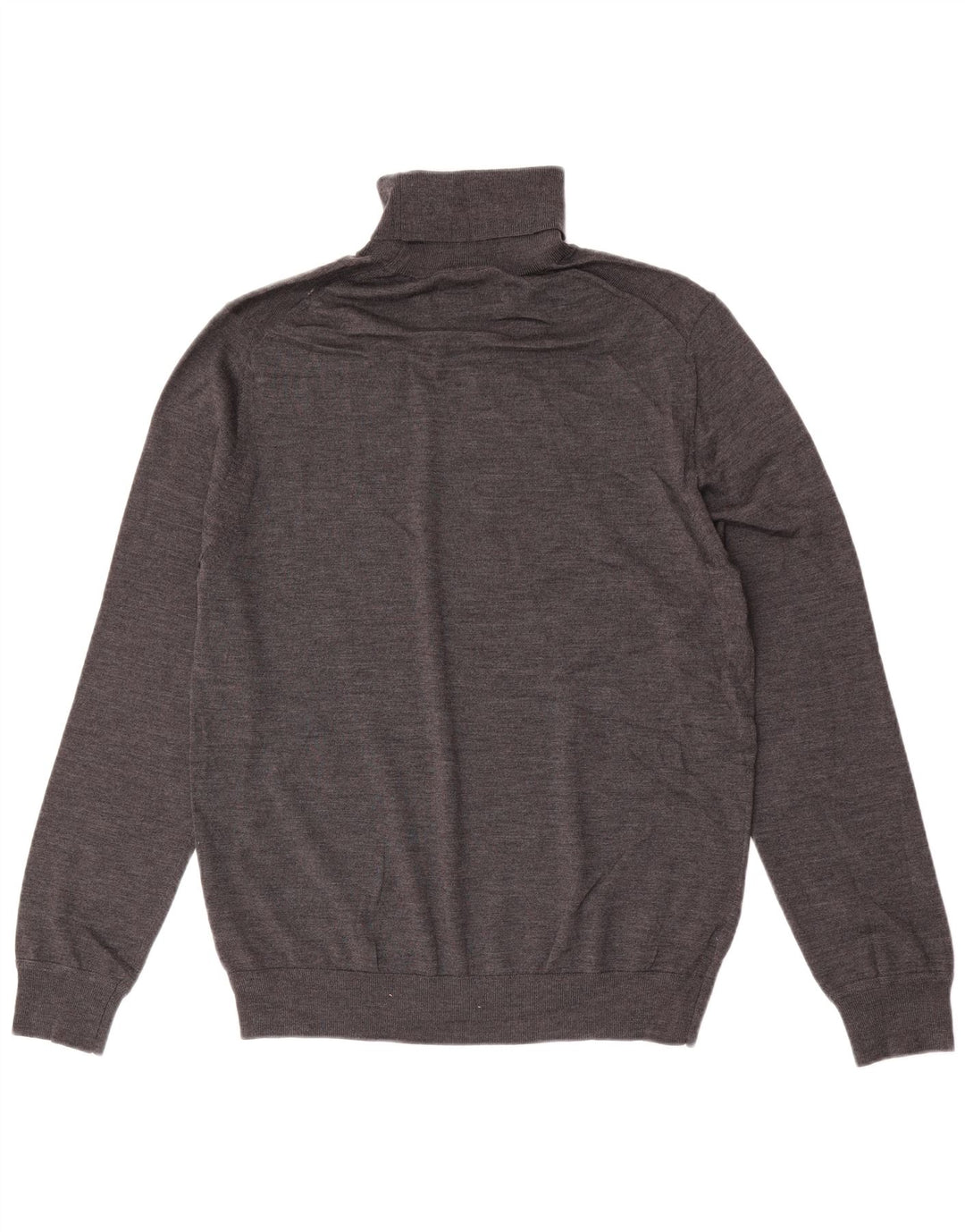 Maglione da uomo Marks & Spencer a collo alto, grande, in lana merino grigia