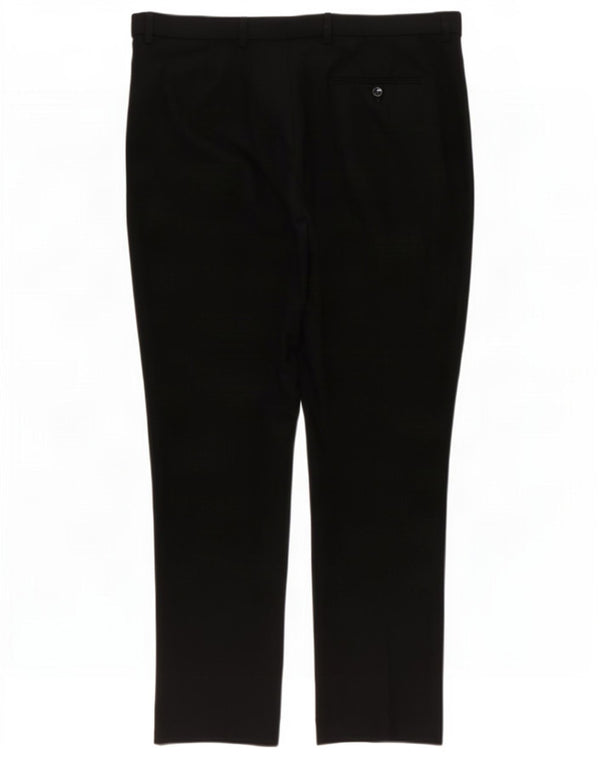 Pantaloni da abito vestibilità regolare da uomo Marks & Spencer W38 L29 poliestere nero