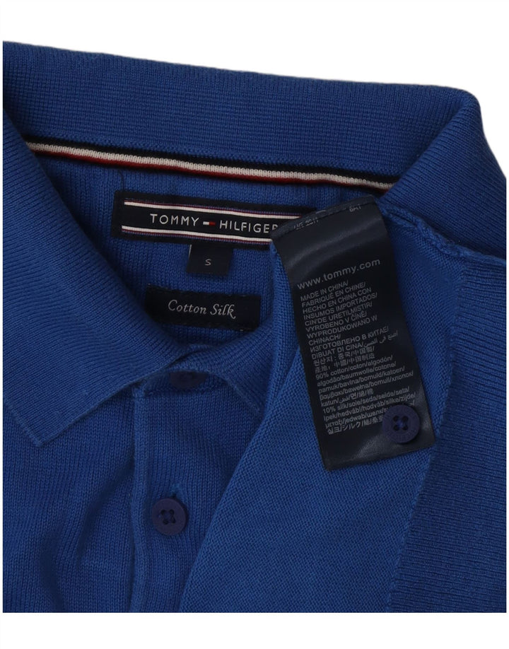 Tommy Hilfiger Uomo Maglione Collo Polo Piccolo Cotone Blu