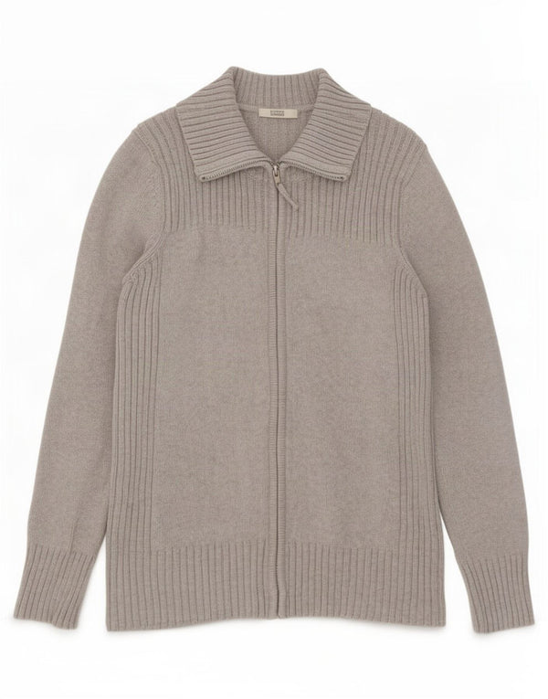 Maglione cardigan da donna Marks & Spencer UK 16 grande cotone grigio