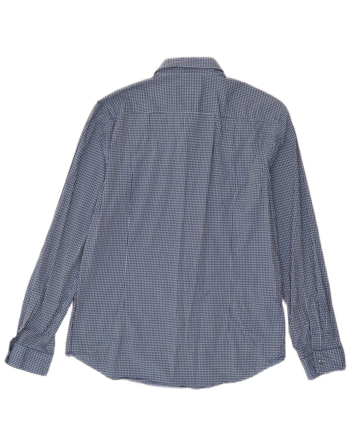 Camicia slim fit da uomo Hugo Boss, cotone a quadri blu grandi