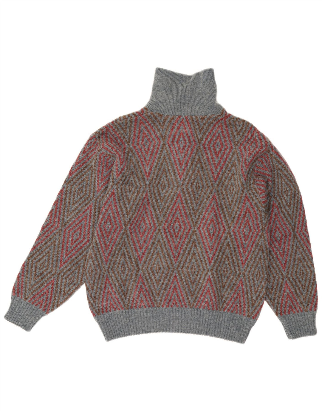 VINTAGE Mens Button Neck Jumper Sweater Medium Multicoloured