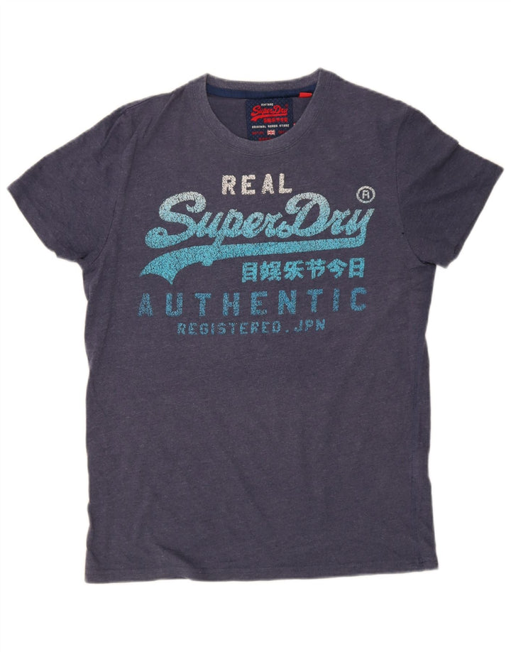 T-shirt grafica da uomo Superdry Top in cotone blu navy medio