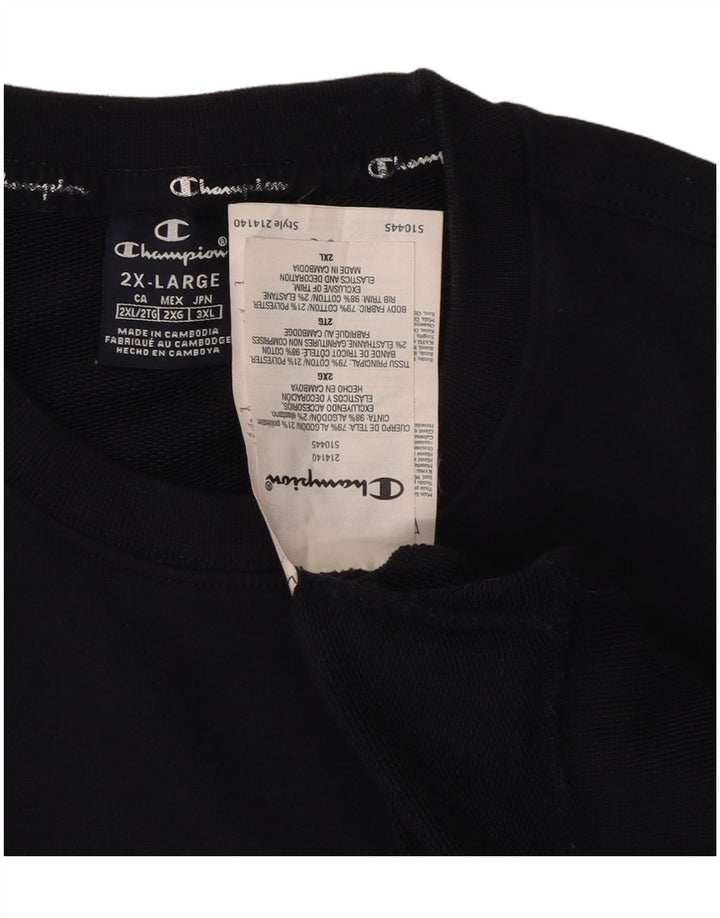 CHAMPION Felpa con grafica da uomo Maglione 2XL Cotone blu navy