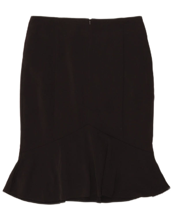 Gonna a tromba da donna Marks & Spencer UK 10 piccola W29 poliestere nero