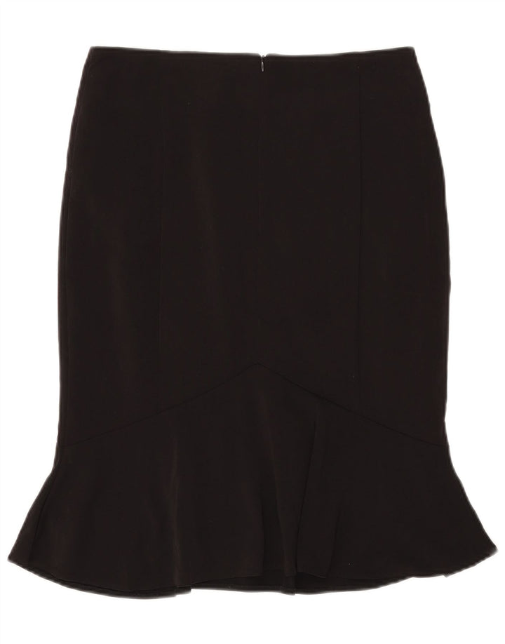 Gonna a tromba da donna Marks & Spencer UK 10 piccola W29 poliestere nero