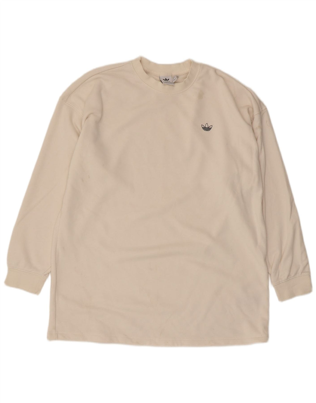 Felpa oversize grafica da donna Adidas UK 12 cotone bianco medio