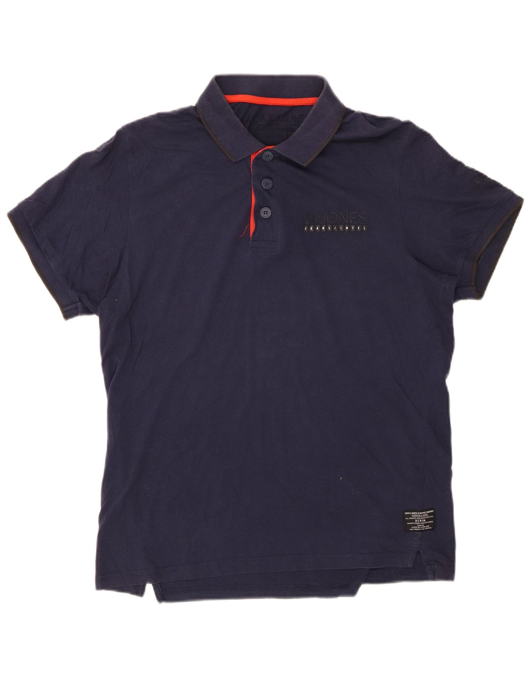 JACK & JONES Polo da uomo grande in cotone blu navy