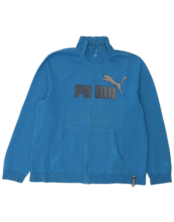 Giacca da ginnastica grafica da uomo Puma XL in cotone blu