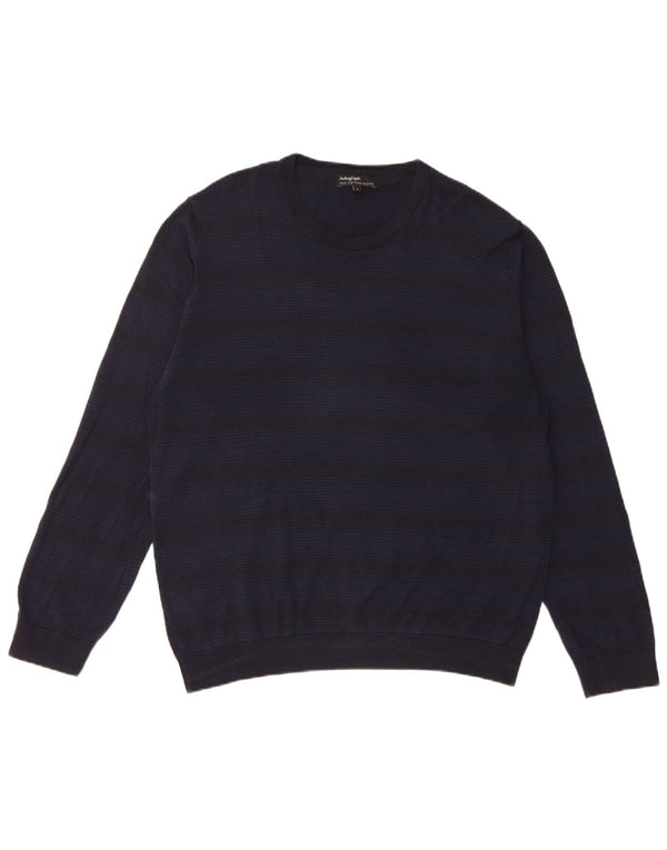 Maglione maglione girocollo autografo da uomo Marks & Spencer grande blu navy