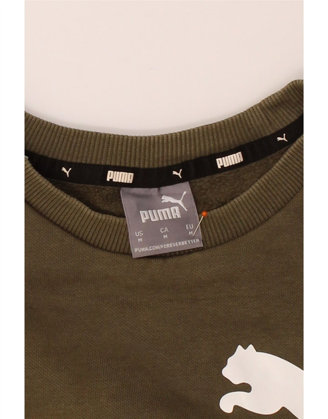 PUMA Mens Graphic Sweatshirt Jumper Medium Green Vintage Puma and Second-Hand Puma from Messina Hembry 