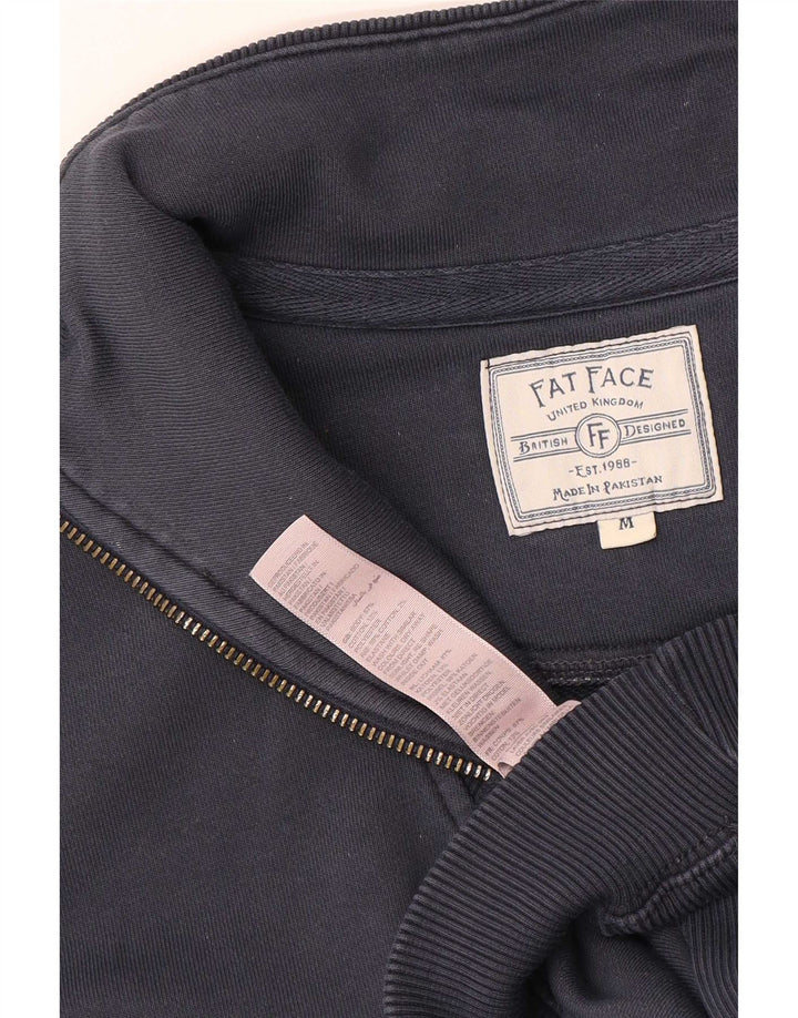 Felpa da uomo con collo con zip Fat Face, maglione medio, blu navy