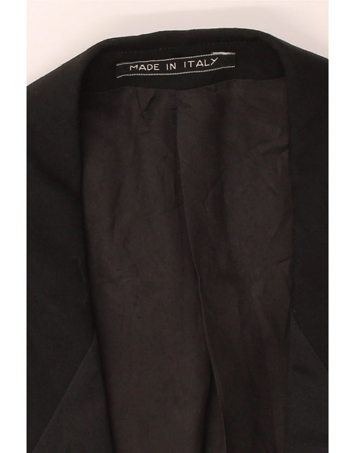 RENATO BARBANO Mens 1 Button Blazer Jacket IT 50 Large Black Merino Wool Vintage Renato Barbano and Second-Hand Renato Barbano from Messina Hembry 