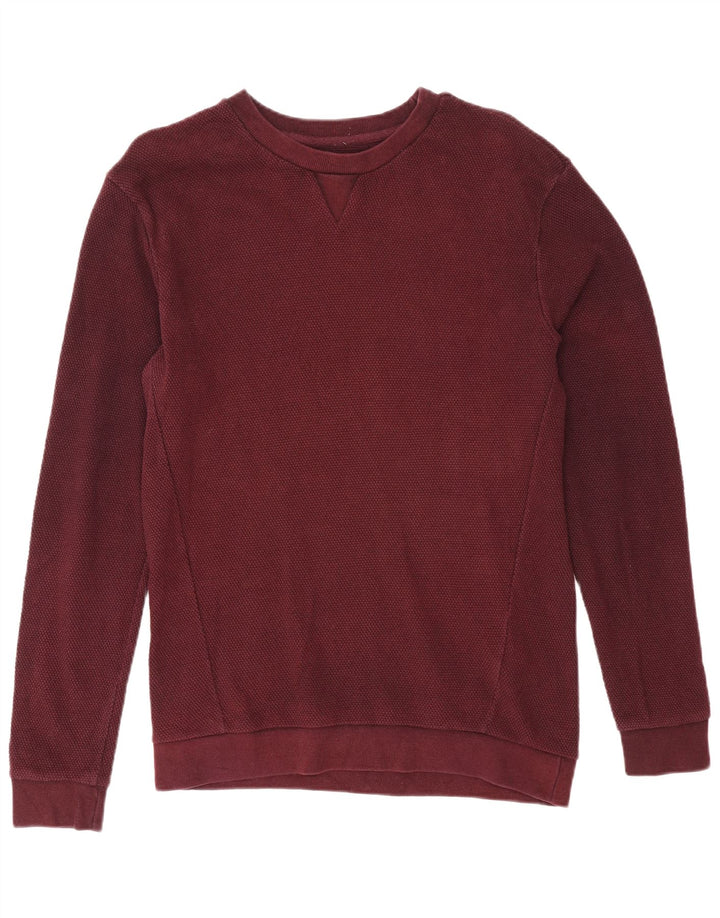 Felpa Zara da uomo in cotone bordeaux medio