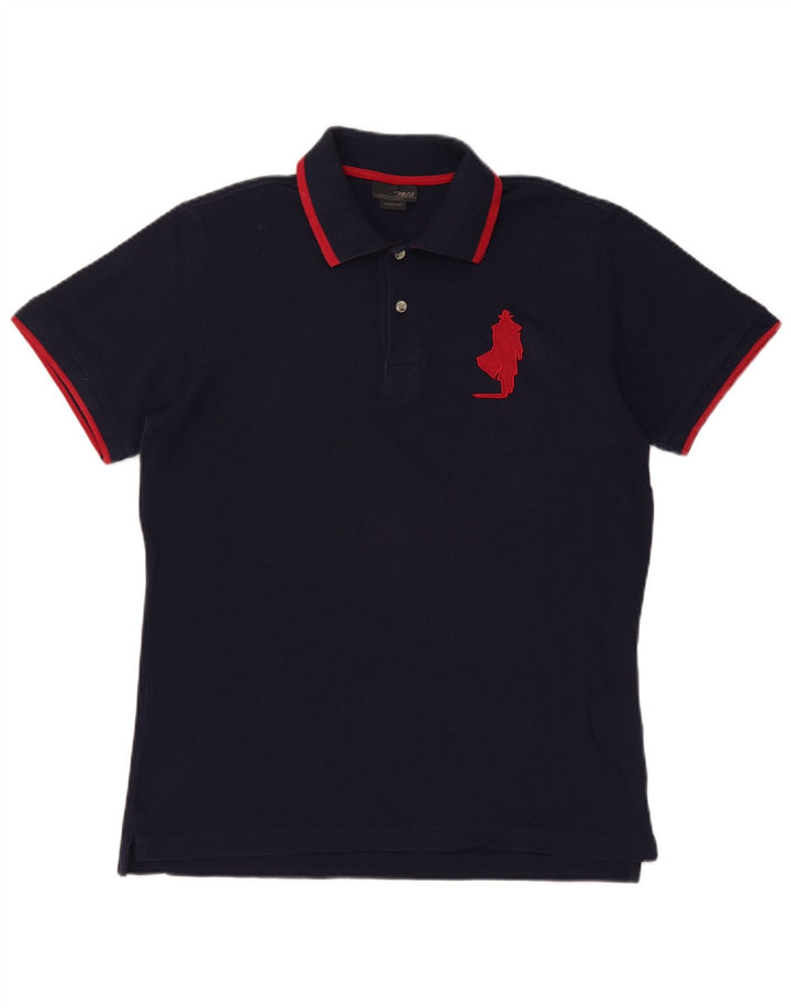 Polo da uomo MARLBORO CLASSICS media cotone blu navy