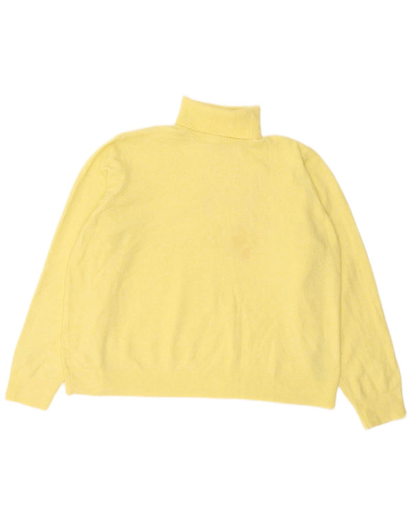 Maglione maglione a collo alto da donna Marks & Spencer UK 18 XL poliestere giallo