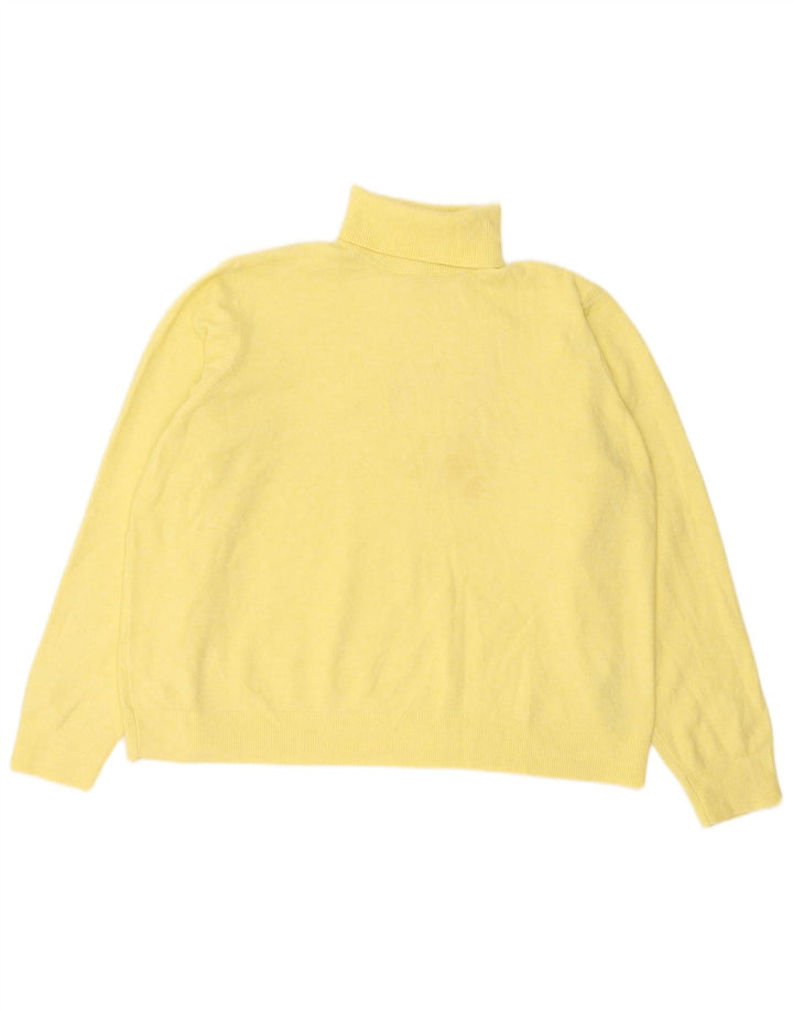 Maglione maglione a collo alto da donna Marks & Spencer UK 18 XL poliestere giallo