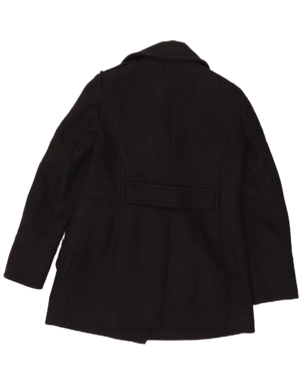 Cappotto da marinaio vintage da donna UK 14 medio nero