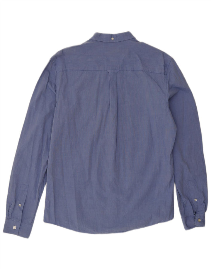 Camicia da uomo Lyle & Scott in cotone blu medio