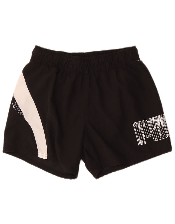 Pantaloncini sportivi grafici da uomo Puma Small in poliestere color block nero