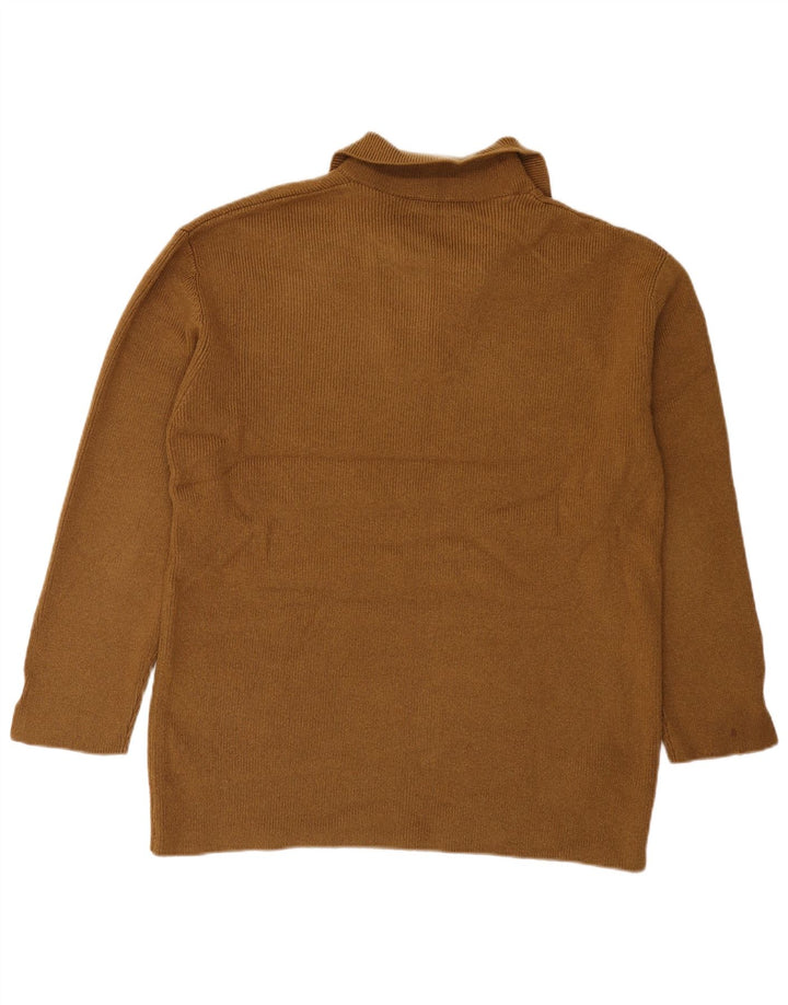 Maglione maglione collo alto da donna Zara UK 16 grande marrone