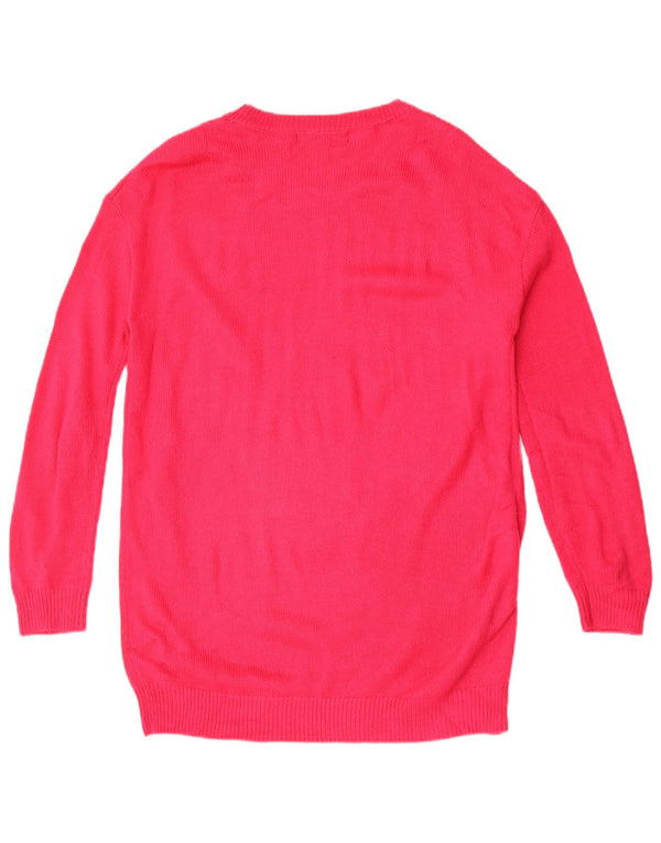 Abito maglione grafico da donna Marks & Spencer UK 14 Natale rosa medio