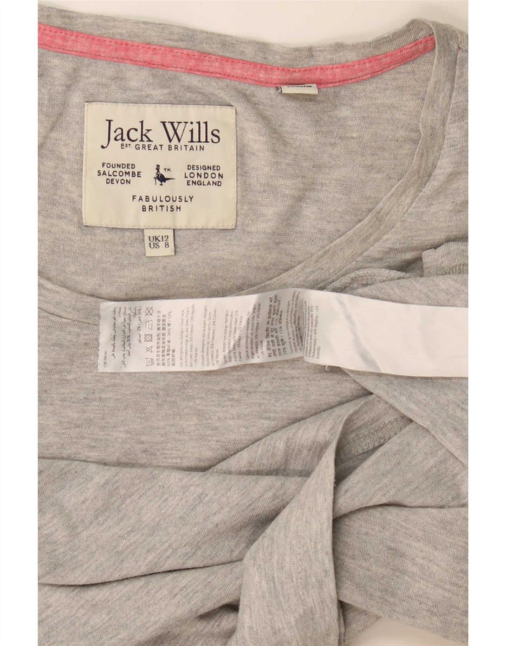 T-shirt da donna Jack Wills Top UK 12 Cotone screziato grigio medio
