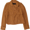 Giacca blazer aperta corta oversize da donna Zara UK 6 XS Lyocell marrone