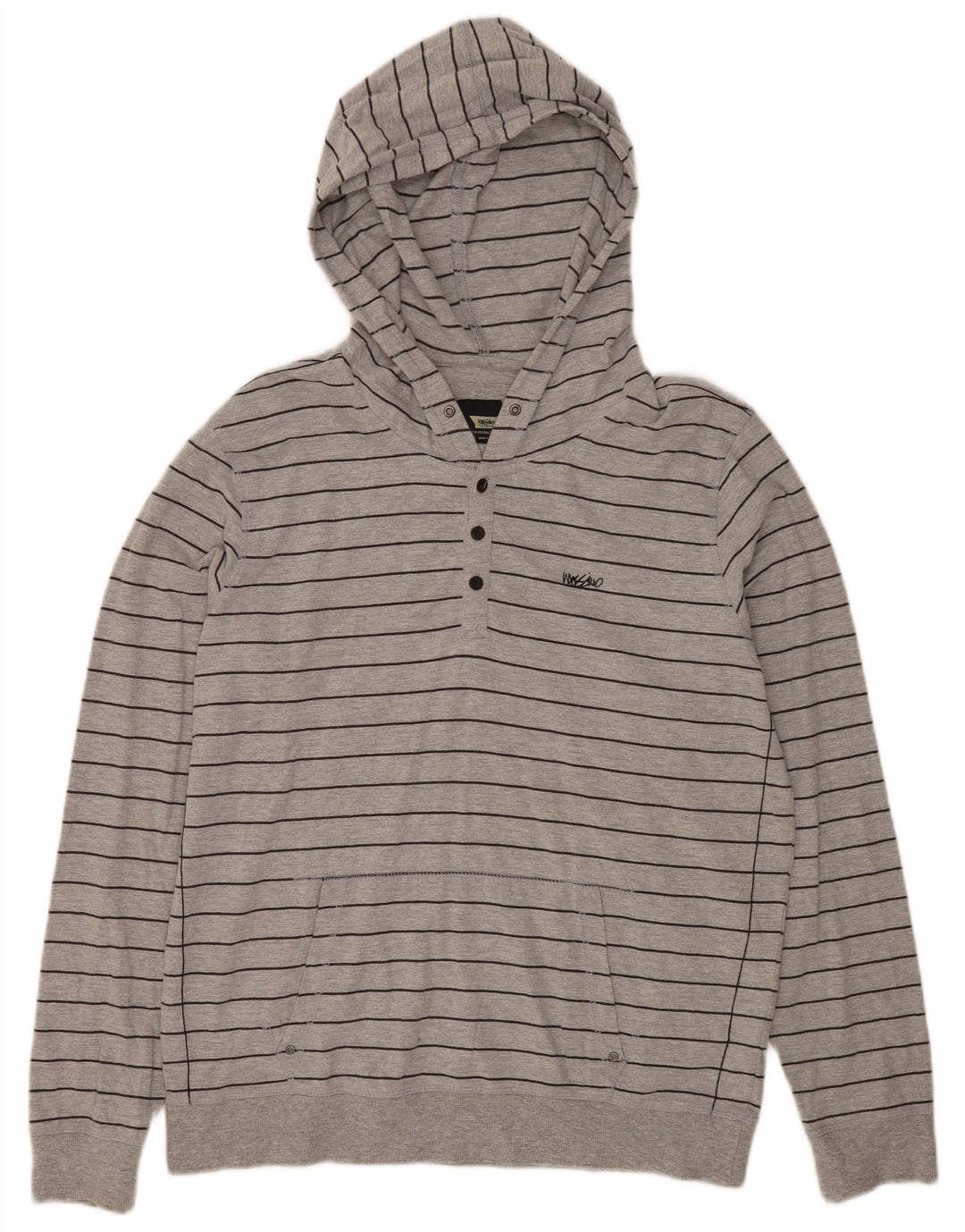 Maglione con cappuccio da uomo Mossimo XL in cotone a righe grigie