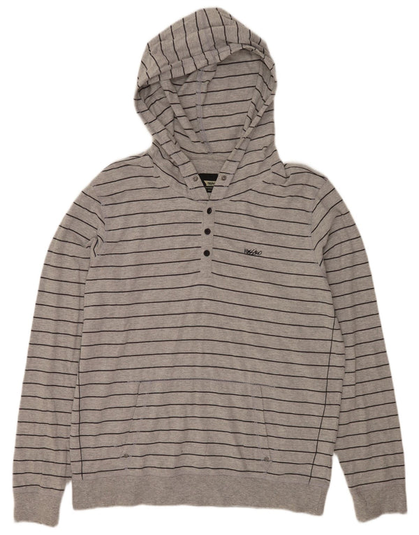 Maglione con cappuccio da uomo Mossimo XL in cotone a righe grigie