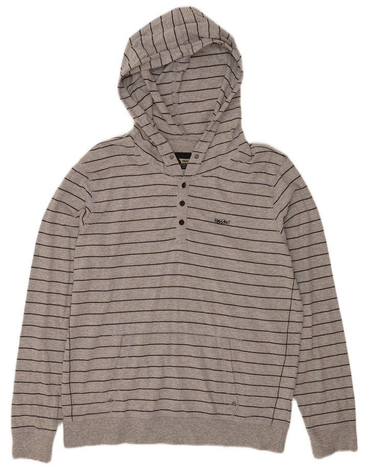 Maglione con cappuccio da uomo Mossimo XL in cotone a righe grigie