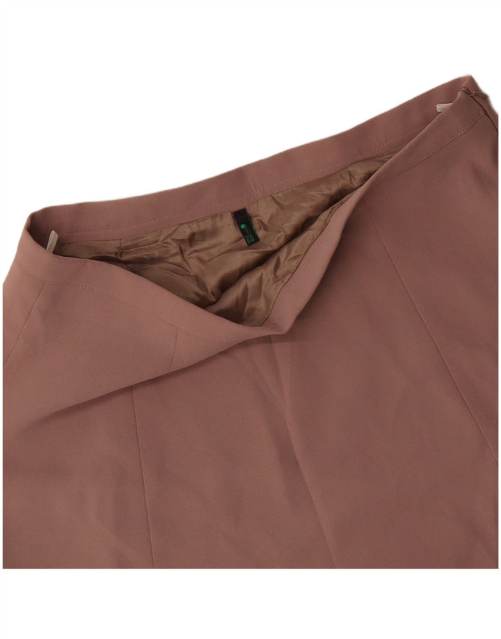 Gonna a trapezio da donna BENETTON UK 14 Large W34 Poliestere floreale rosa