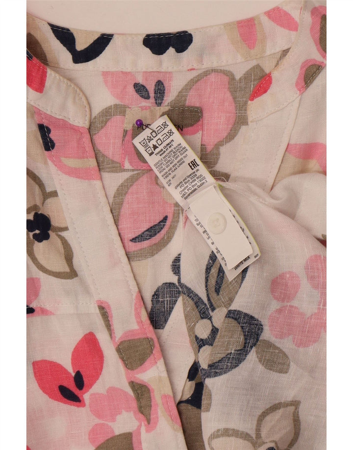 Camicetta oversize da donna Marks & Spencer Top UK 12 Lino floreale bianco medio