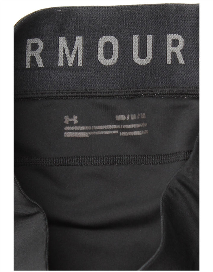 UNDER ARMOUR Womens Heat Gear Leggings UK 12 Medium  Black