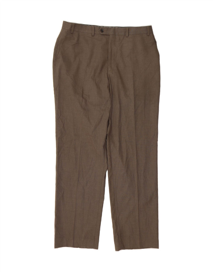 MICHAEL KORS Mens Straight Suit Trousers W36 L32 Brown Polyester Vintage Michael Kors and Second-Hand Michael Kors from Messina Hembry 