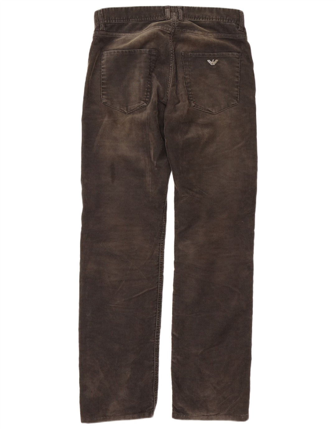Pantaloni dritti in velluto a coste da uomo Armani W32 L34 poliestere marrone