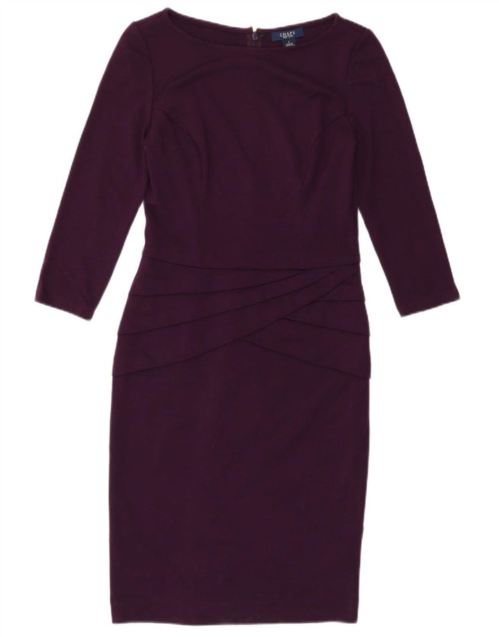 Chaps Abito tubino da donna con maniche a 3/4 US 4 piccolo poliestere viola