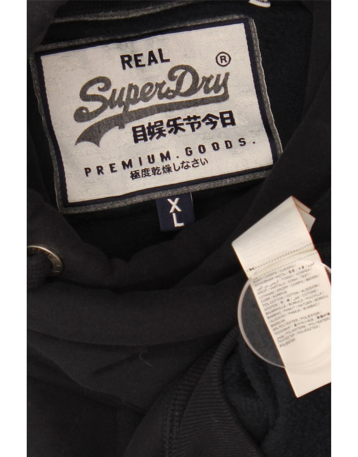 Felpa con cappuccio da uomo Superdry XL in cotone nero