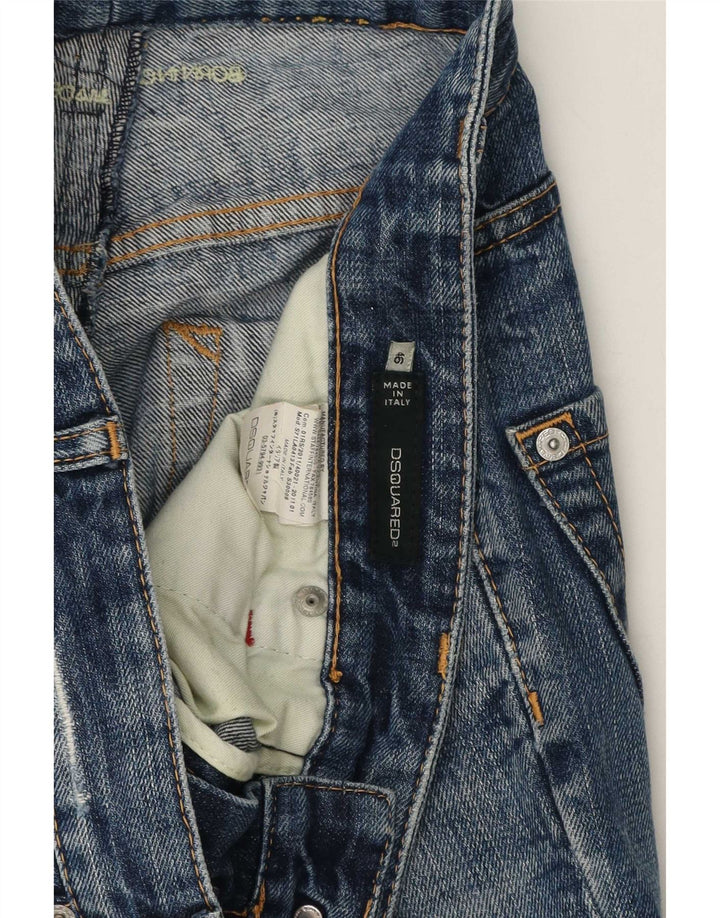 Jeans slim invecchiati da uomo Dsquared IT 46 piccolo W32 L30 cotone blu