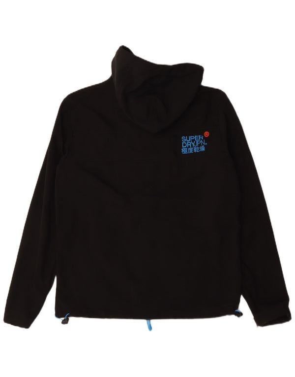 Giacca a vento con cappuccio Windtrekker da uomo Superdry UK 40 grande nera
