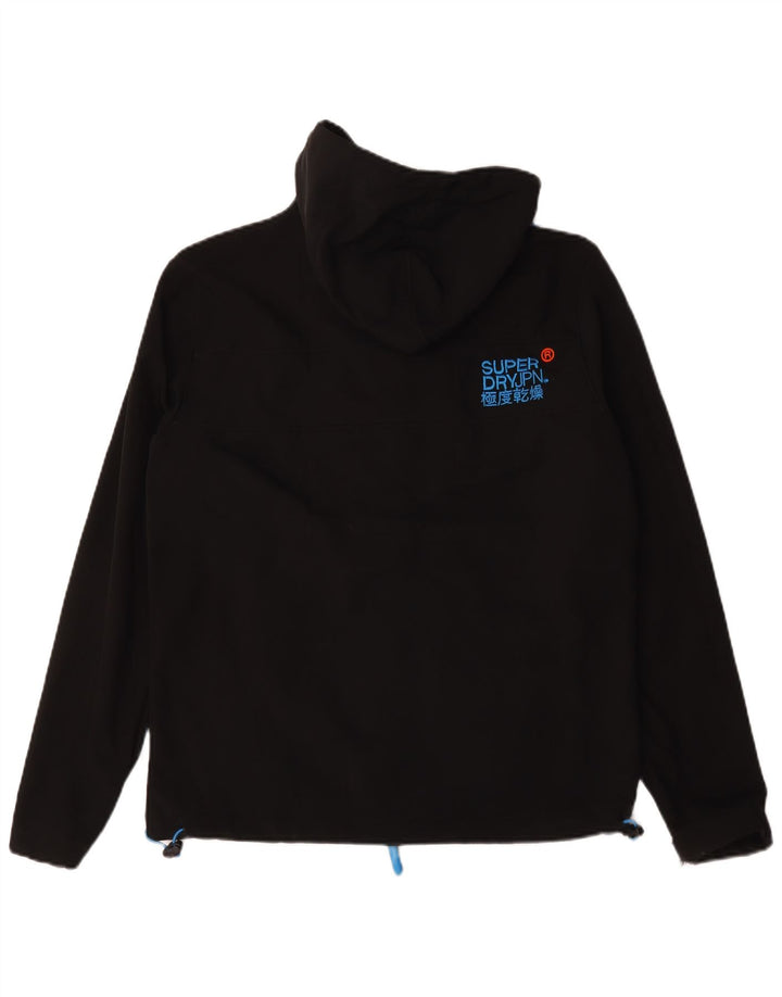Giacca a vento con cappuccio Windtrekker da uomo Superdry UK 40 grande nera