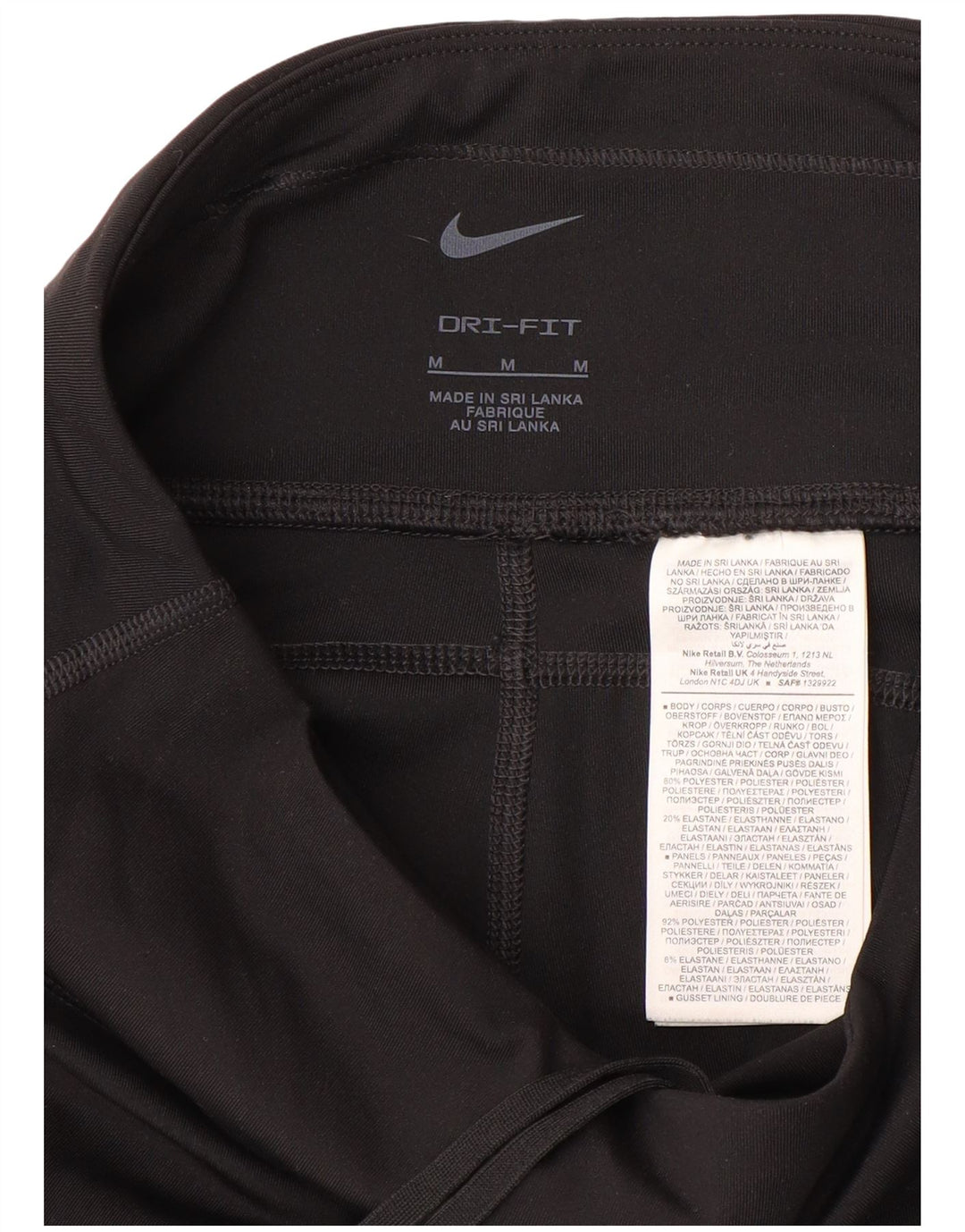Leggings Nike Dri Fit Capri da donna UK 14 poliestere nero medio