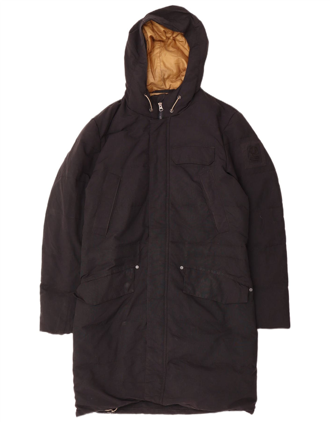 Cappotto imbottito con cappuccio da uomo Murphy & Nye Sailmakers UK 36 piccolo nero