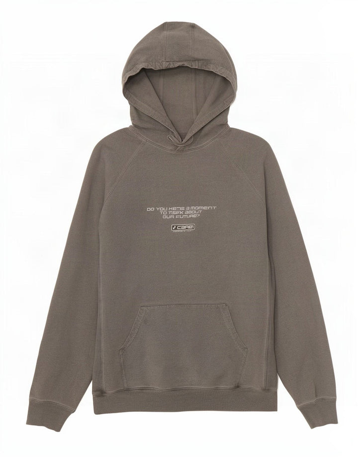 Maglione con cappuccio grafico vintage da uomo grande grigio