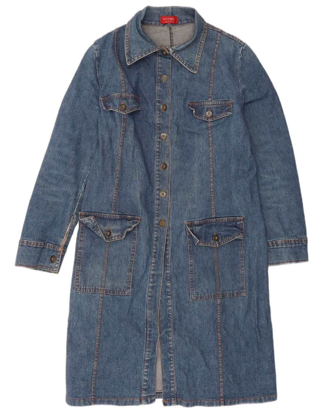 Trench in denim da donna Susy Mix UK 10 piccolo blu