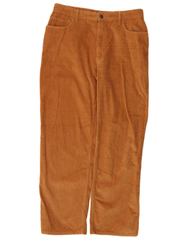 Pantaloni Hollister Dad da donna in velluto a coste a vita alta US 11 Large W30 L29 Marrone