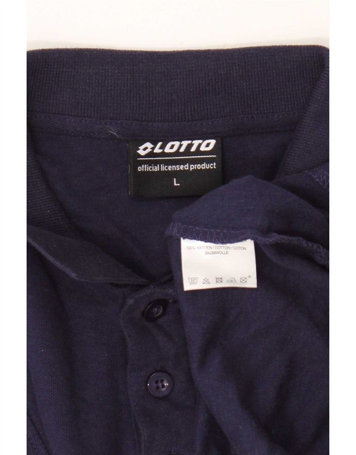 Polo da uomo Lotto Large in cotone blu navy