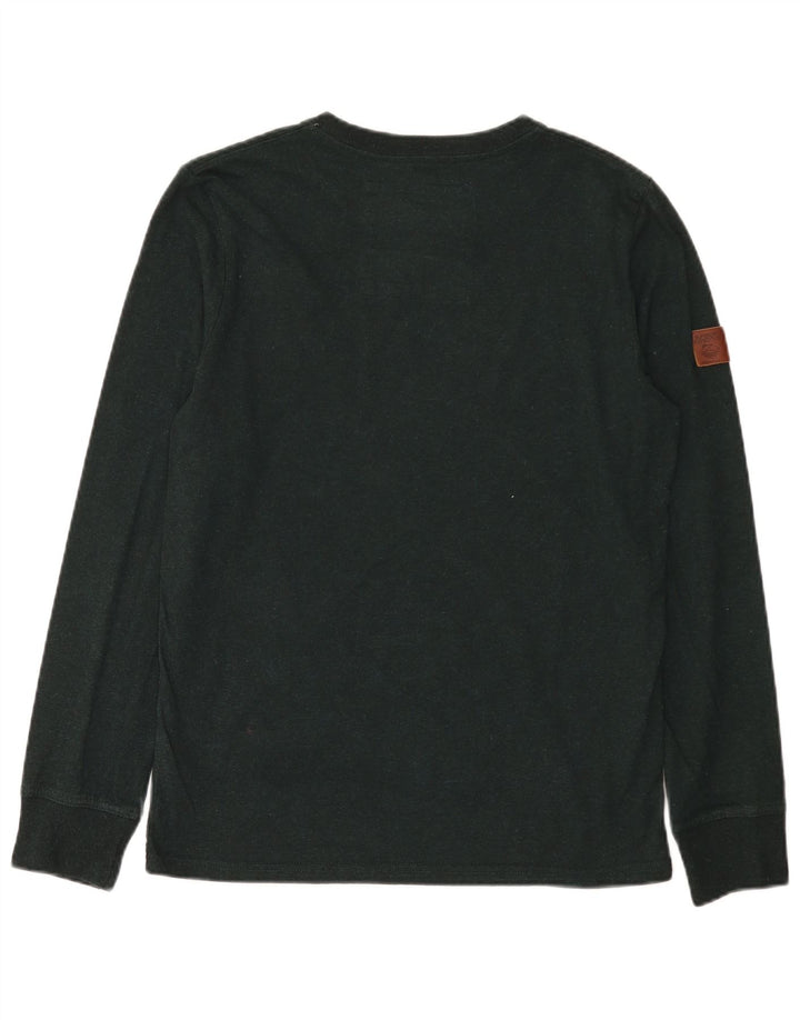 Top grafico da uomo Superdry a maniche lunghe XL in cotone verde